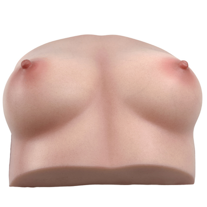 Realistic female chest with natural skin texture and subtle nipple detail, designed for intimate use.