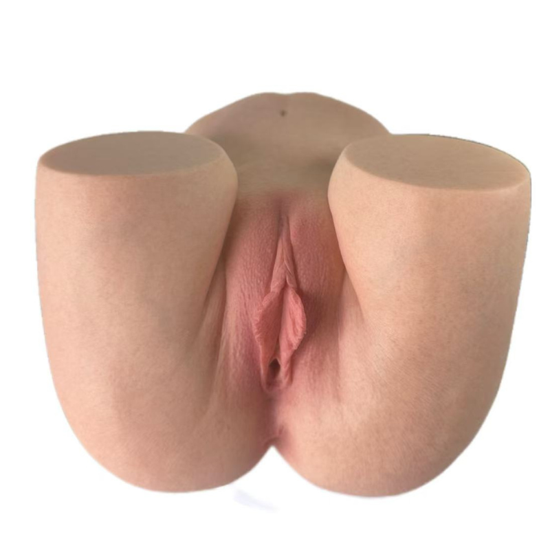 Realistic female anatomy replica with detailed labia and natural skin texture for intimate use
