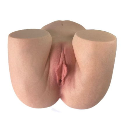 Realistic female anatomy replica with detailed labia and natural skin texture for intimate use
