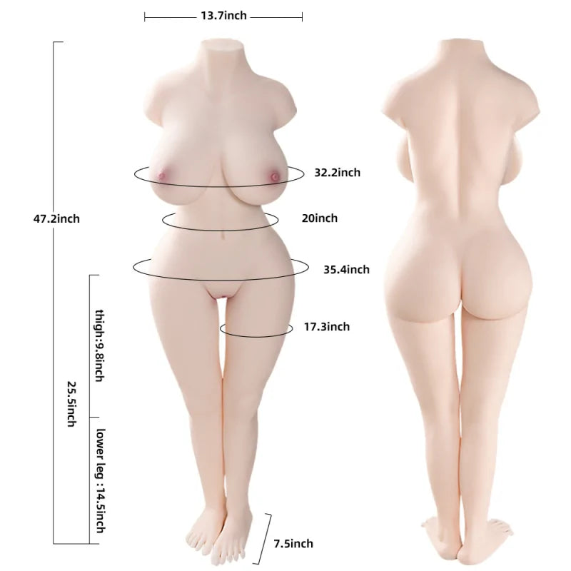 Farah - 61.7 lbs Sexy Full Size BBW Sex Torso with Long Legs and Feet - RealVagina