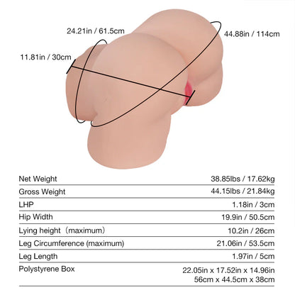 Tantaly Daisy 2.0: 38.9LB Big Ass Sex Doll Realistic Pussy Toy - RealVagina