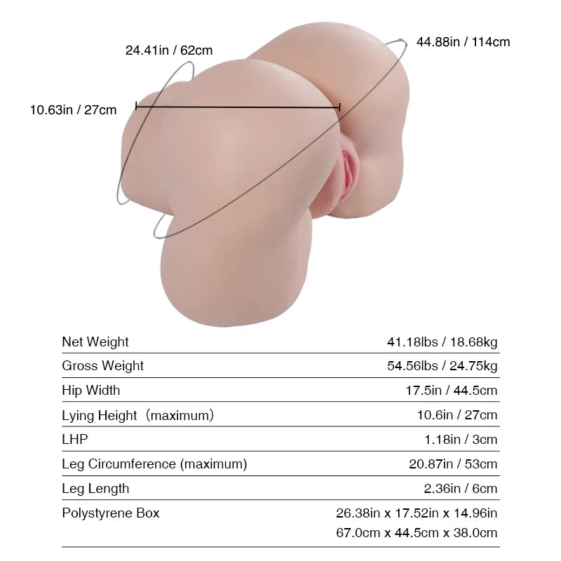 Tantaly Daisy Pro: 41.2LB Big Ass Sex Doll with Removable Vagina - RealVagina