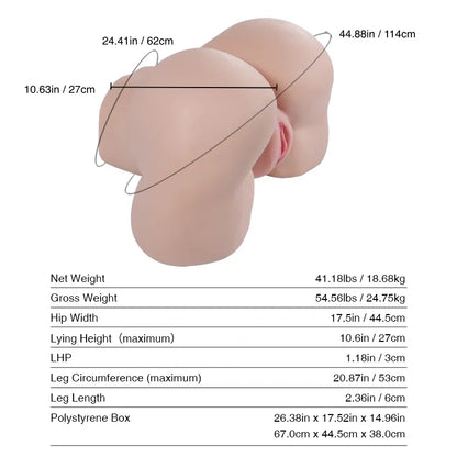 Tantaly Daisy Pro: 41.2LB Big Ass Sex Doll with Removable Vagina - RealVagina