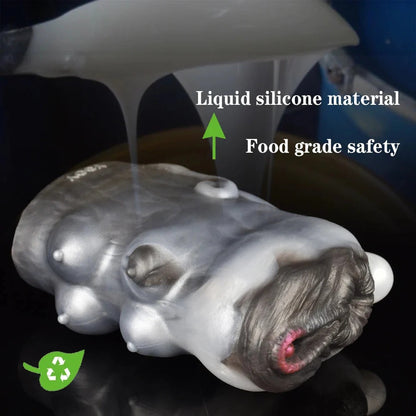 Realistic female form crafted from liquid silicone, featuring detailed skin texture and food-grade safety