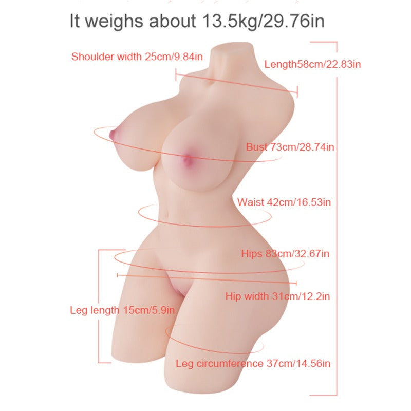 Realvagina Zenobia-29.76LB Realistic Female Vagina Half Torso Sex Toy - RealVagina
