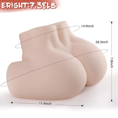 Sara-7.38LB Liquid Jelly Buttocks Torso Sex Toy - RealVagina
