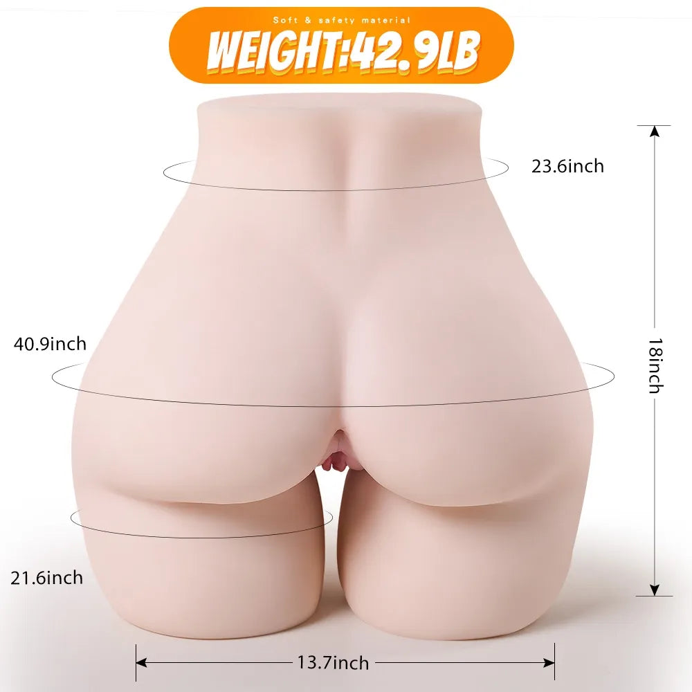 Gena-42.9LB Soft Liquid Jelly BBW Ass Sex Torso - RealVagina