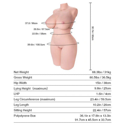 Tantaly Monroe 2.0: 68LB BBW Full Size Sex Doll, Curvy Breasts & Ass - RealVagina