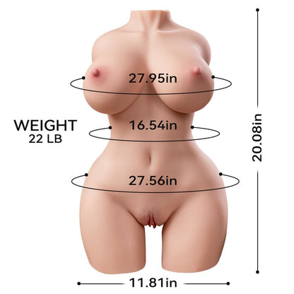APP Controlled 24LB thrusting Sex Doll  Female Torso with Huge Breasts Fat Butt - RealVagina