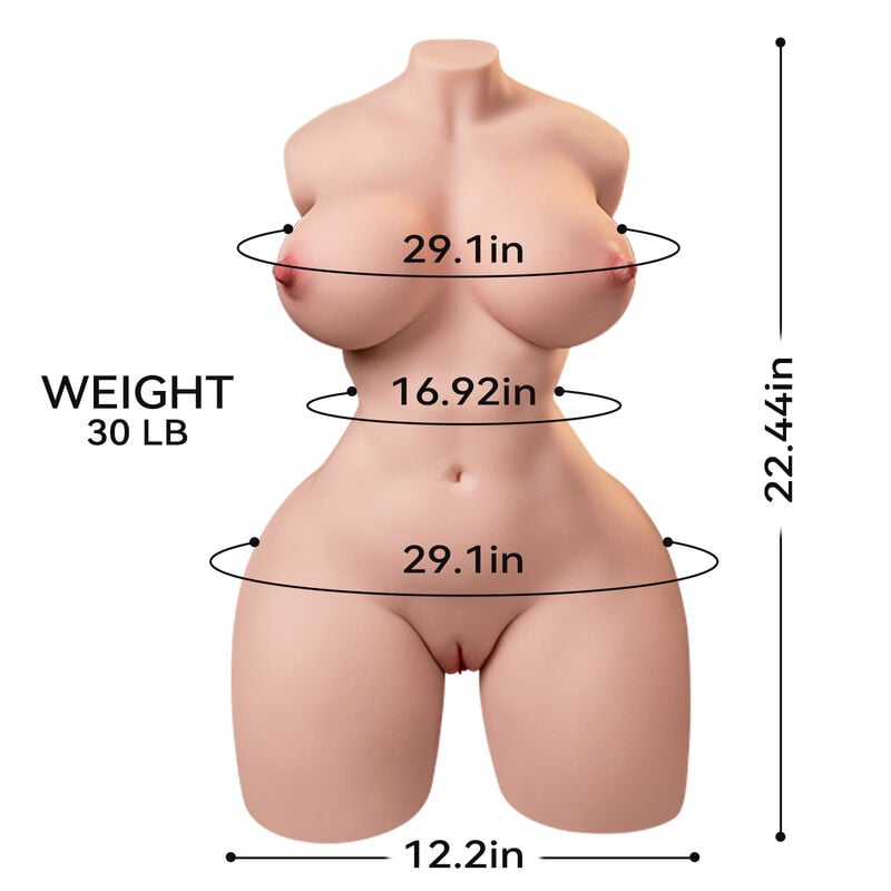 APP Controlled 30LB Male Sex Doll for Men with Flexible Torso with thrusting function - RealVagina
