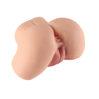 Realistic flesh-toned male masturbator with detailed labia and textured skin for lifelike sensation