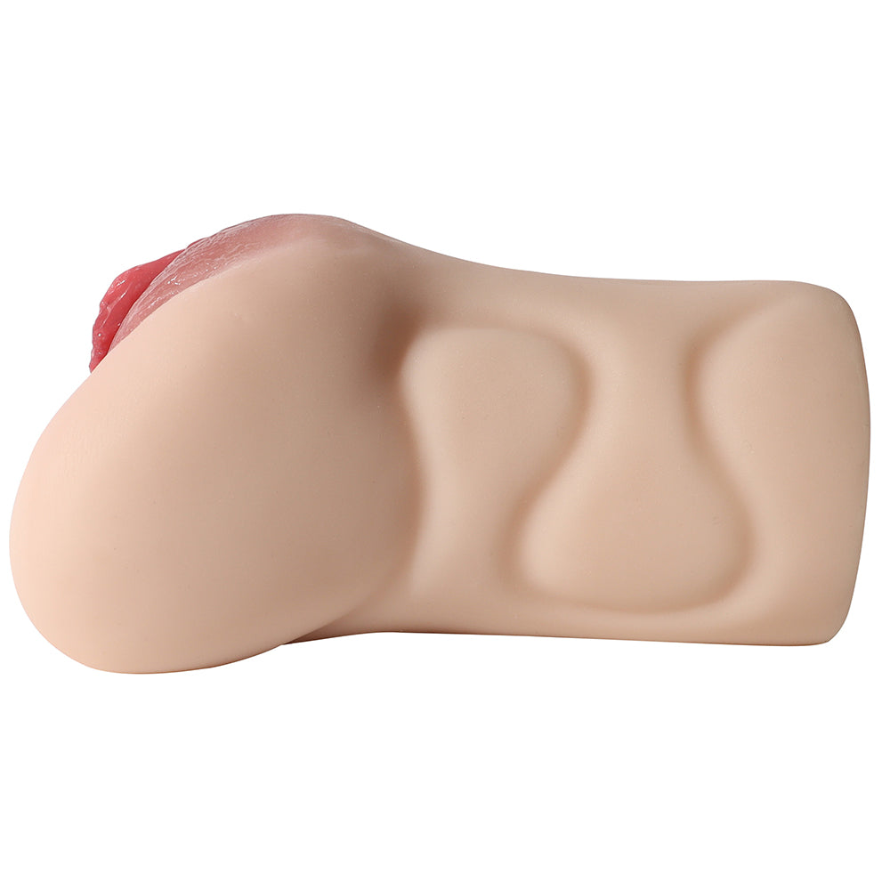 Realistic flesh-toned male masturbator with textured interior and pink labia detail