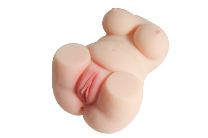 Realistic flesh-toned male masturbator with detailed vaginal canal and surrounding contours