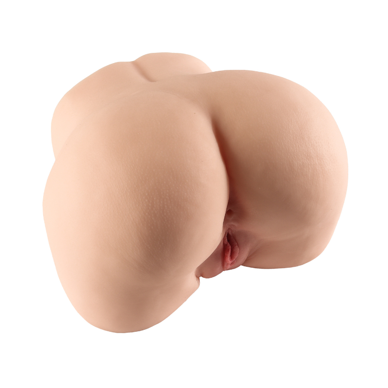 Realistic flesh-toned male masturbator with detailed vaginal opening and natural skin texture