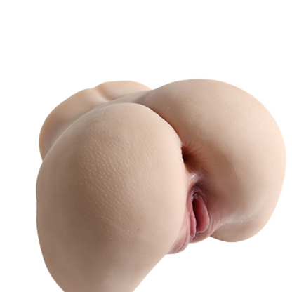 Realistic male masturbator with lifelike skin texture, natural curves, and detailed vaginal opening for intimate pleasure.