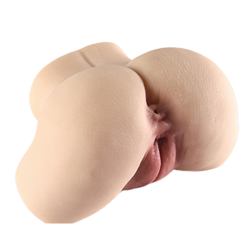 Realistic flesh-toned male masturbator with detailed labia and textured skin for lifelike sensation