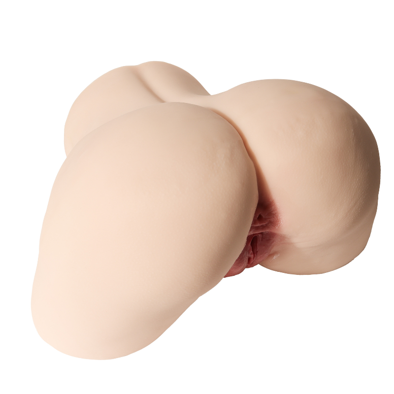 Realistic female anatomy replica with detailed labia and natural skin texture for intimate use