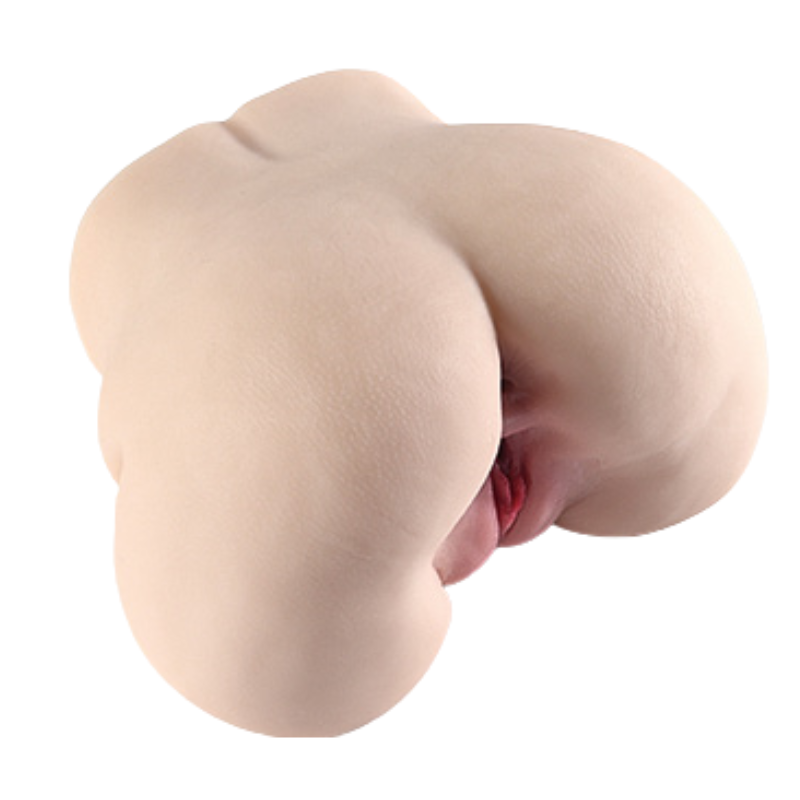 Realistic male masturbator with detailed labia and natural skin texture, designed for lifelike sensation.