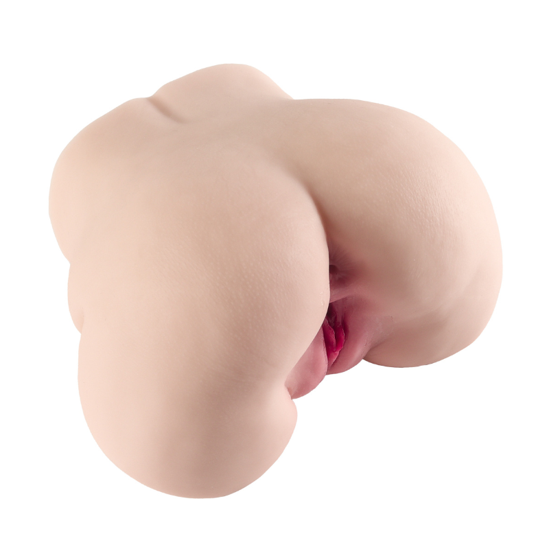 Realistic female anatomy replica with natural skin texture and detailed vaginal opening, designed for intimate use.